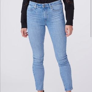 Paige light wash skinny jeans